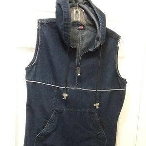 Blue Notes Jean Dress with pockets, hood